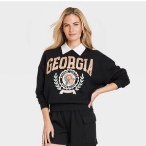 Black Georgia Collared Sweater